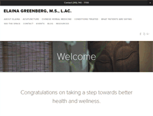Tablet Screenshot of elainagreenberg.com